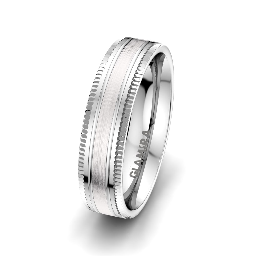 ホワイト-プラチナ 男性結婚指輪 Pure Smart 6 mm