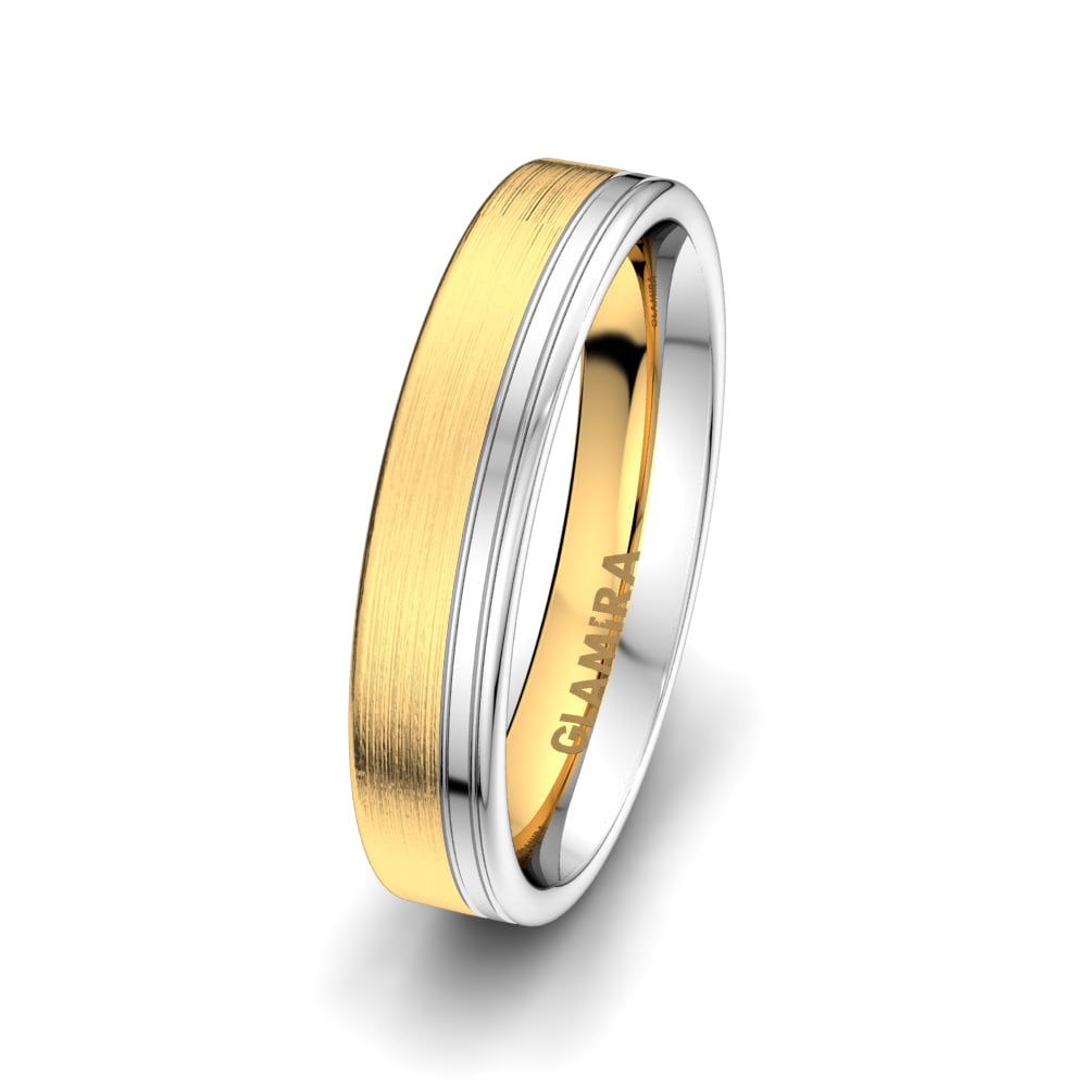 18ct Yellow / White Gold Men's Wedding Ring Pure Sense 5 mm
