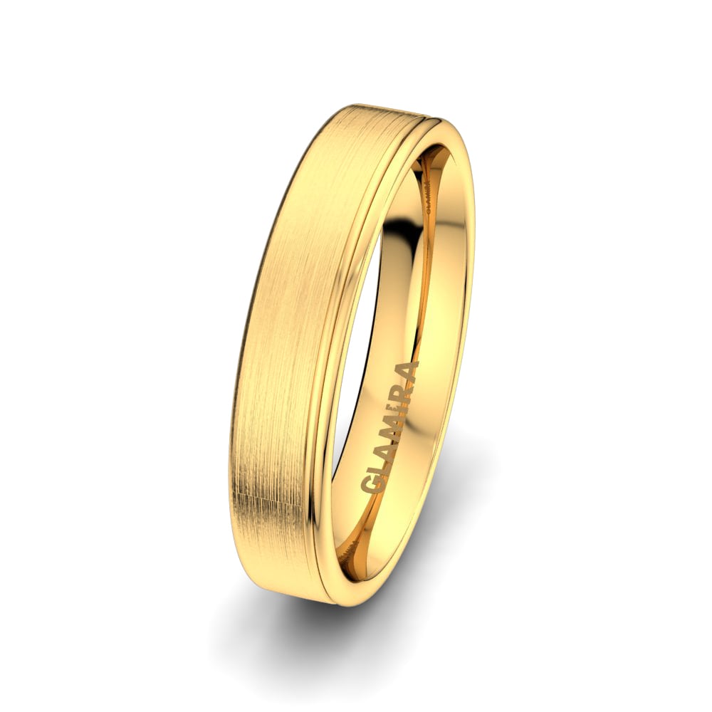 14k Yellow Gold Men's Wedding Ring Alluring Event 5 mm