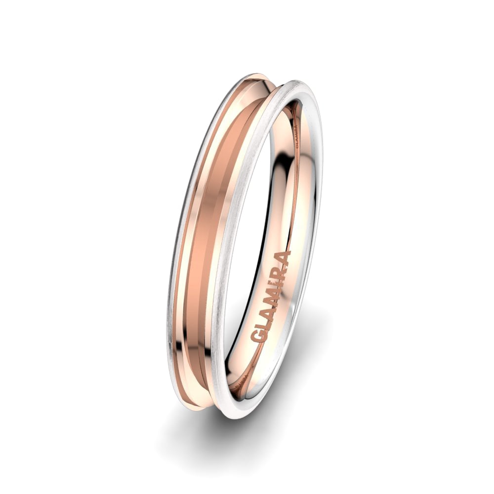 14k White & Rose Gold Men's Wedding Ring Alluring Surprise 4 mm
