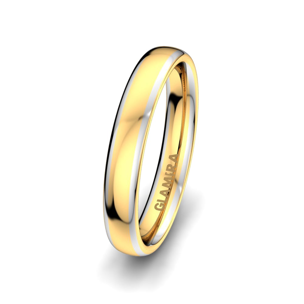 Anillo Boda Hombre Amazing Grace 4mm 9k Oro Amarillo/Blanco