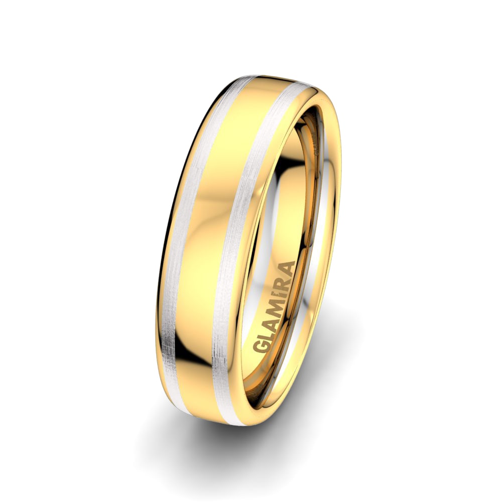 18k Yellow & White Gold Men's Wedding Ring Amazing Grace 6mm