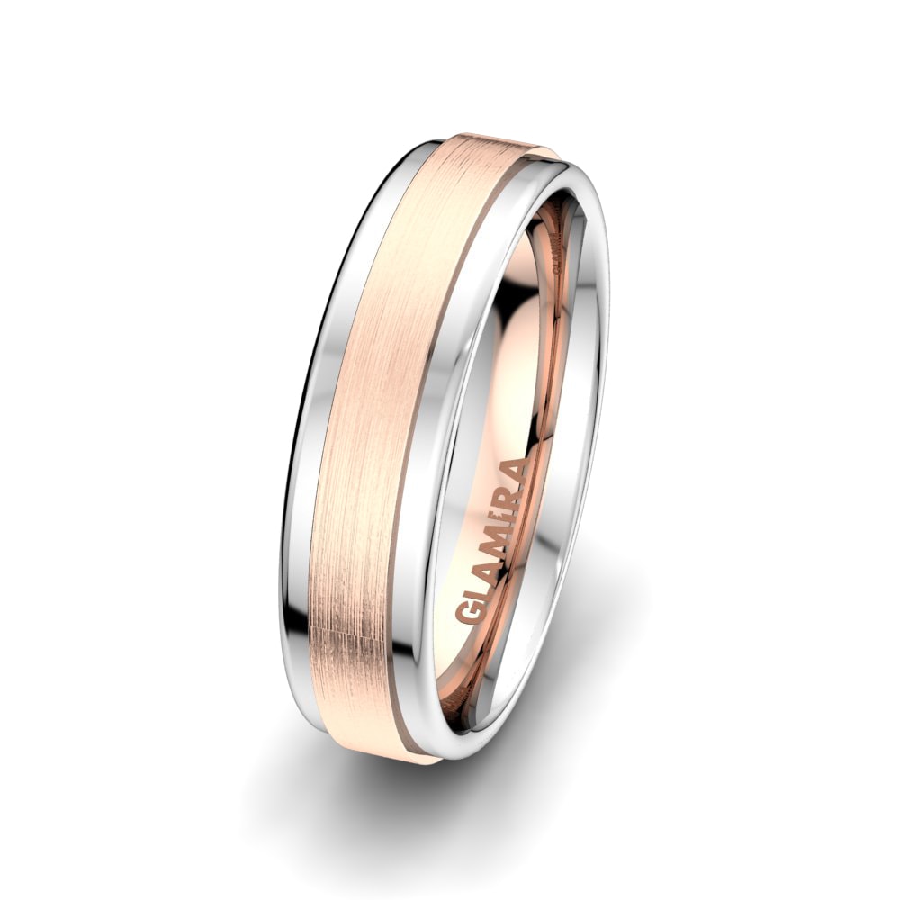 9k Rose & White Gold Men's Wedding Ring Amazing Couple 6 mm