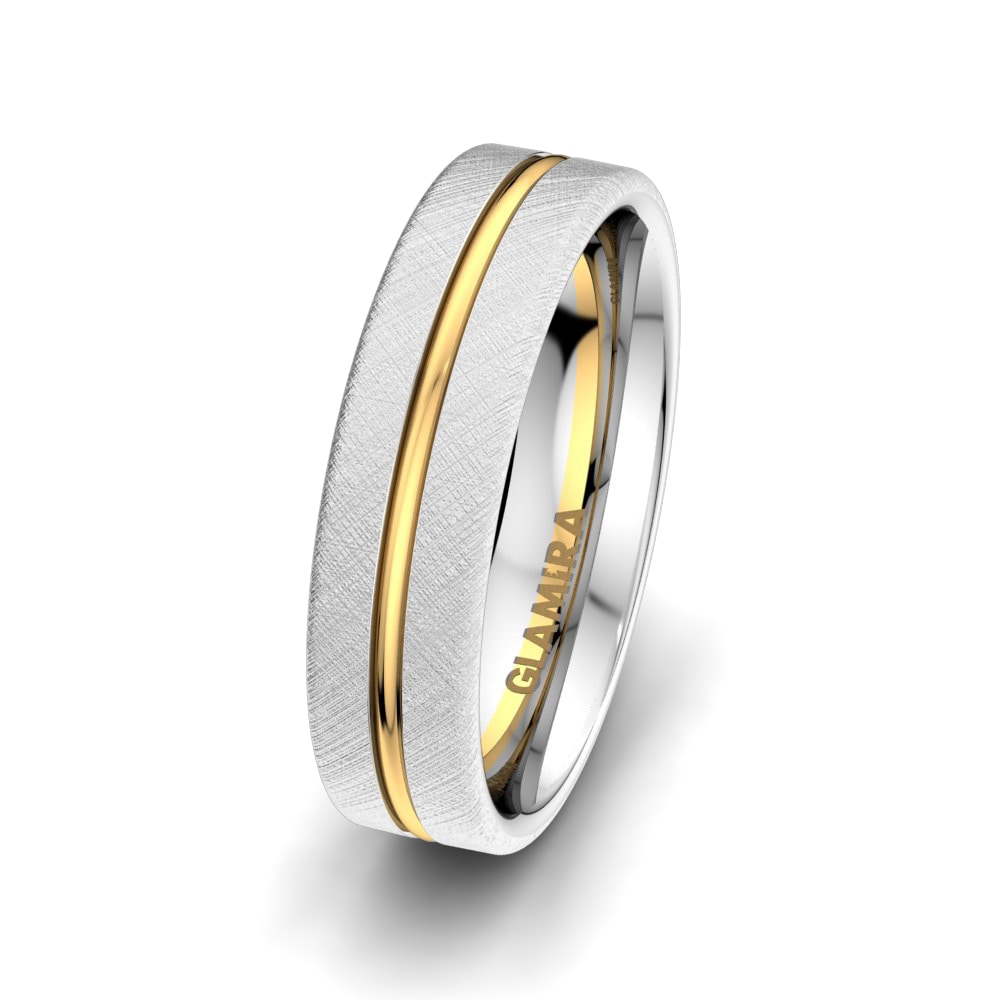 Or Blanc & Jaune 9k Alliance pour homme Alluring Base 6 mm