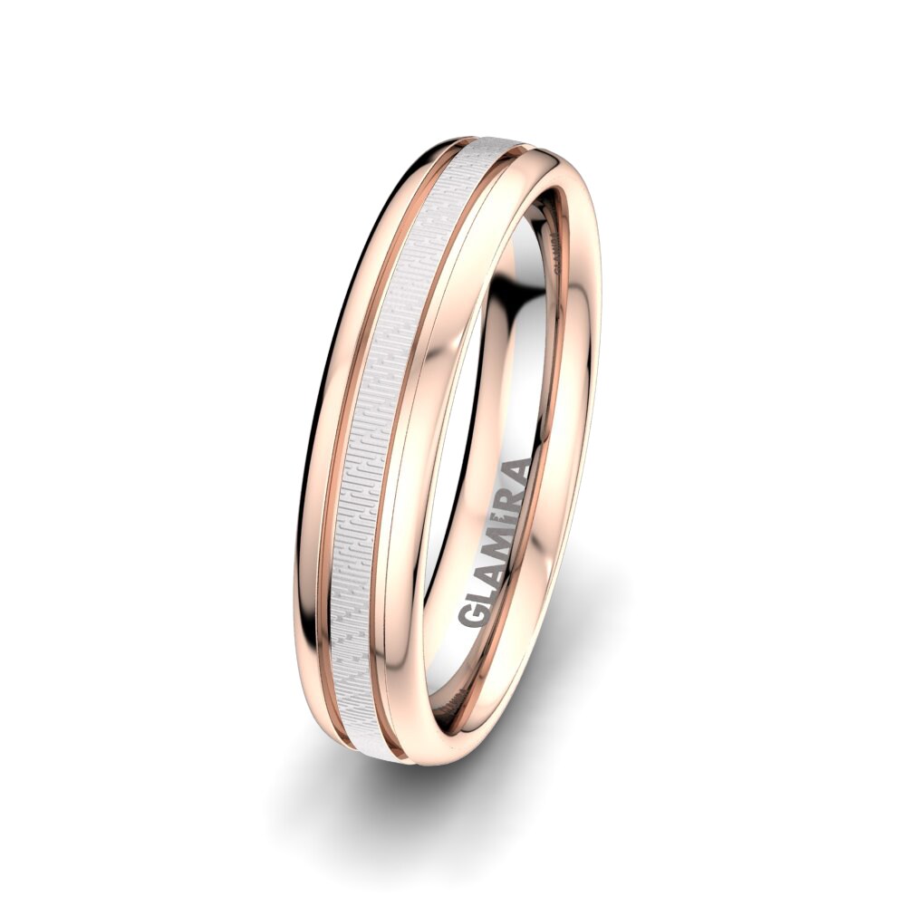 18k Oro Rosa & Blanco Anillo Boda Hombre Fever Dream 5 mm