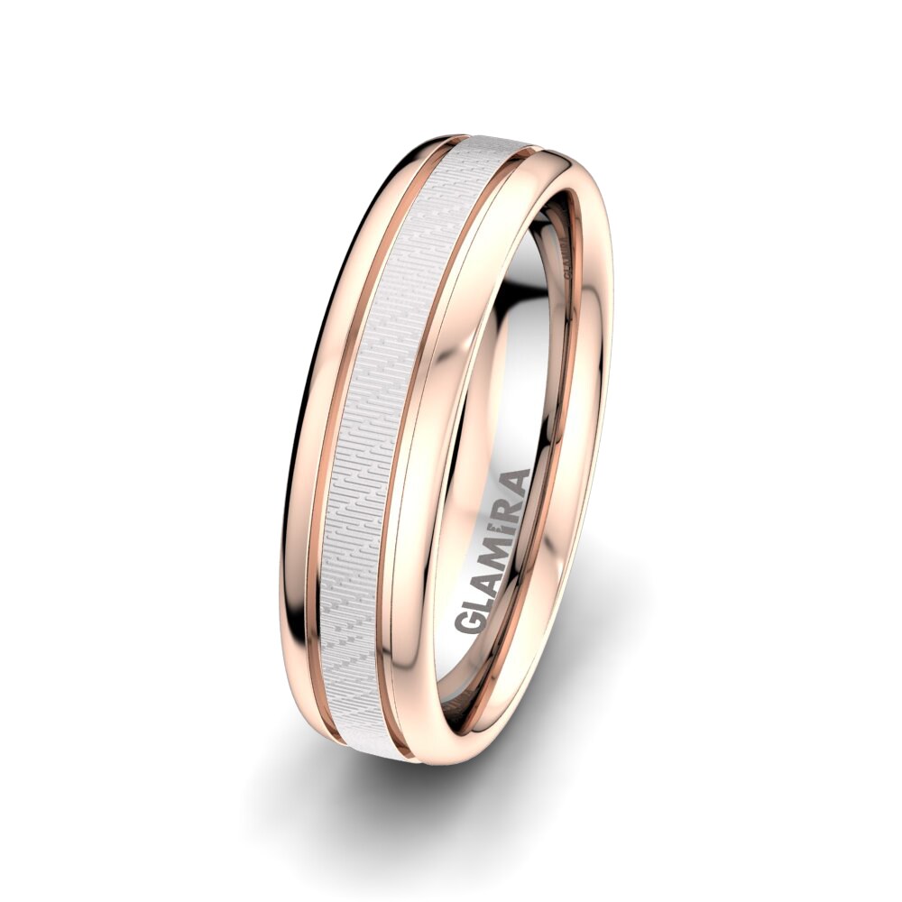 18k Oro Rosa & Blanco Anillo Boda Hombre Fever Dream 6 mm