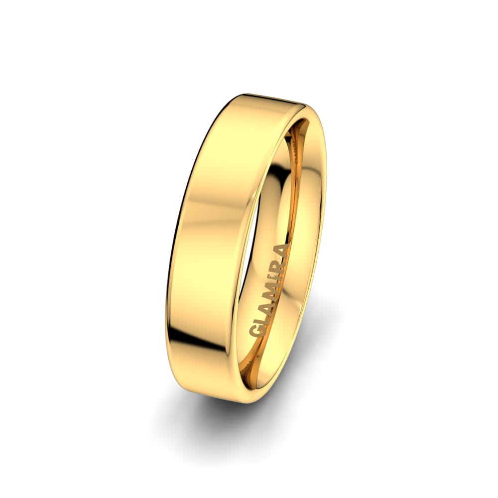 9k Yellow Gold Men's Wedding Ring Classic Style 5 mm