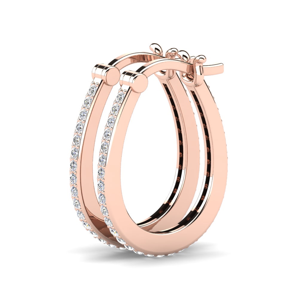 14K Rood Goud Dames Oorbellen Gianara 12 mm