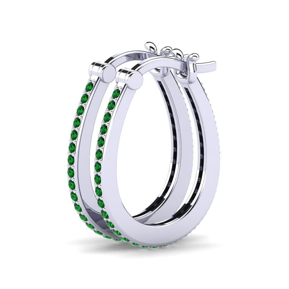 Zircone Vert Boucle d'oreille femme Gianara 12 mm