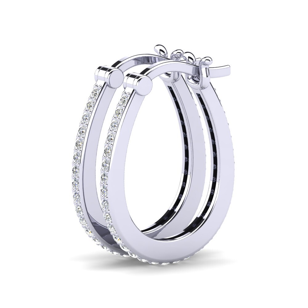 Diamant De Synthèse Boucle d'oreille femme Gianara 12 mm