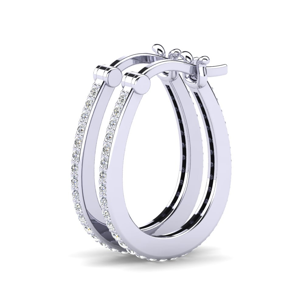 Moissanite Boucle d'oreille femme Gianara 12 mm