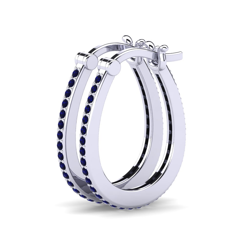 Circonita Azul Oscuro Pendiente de mujer Gianara 12 mm