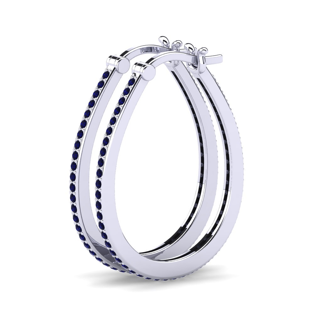 Circonita Azul Oscuro Pendiente de mujer Gianara 18 mm