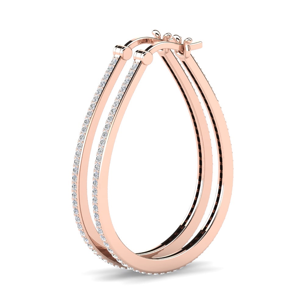 Or rose 585 Boucle d'oreille femme Gianara 25 mm