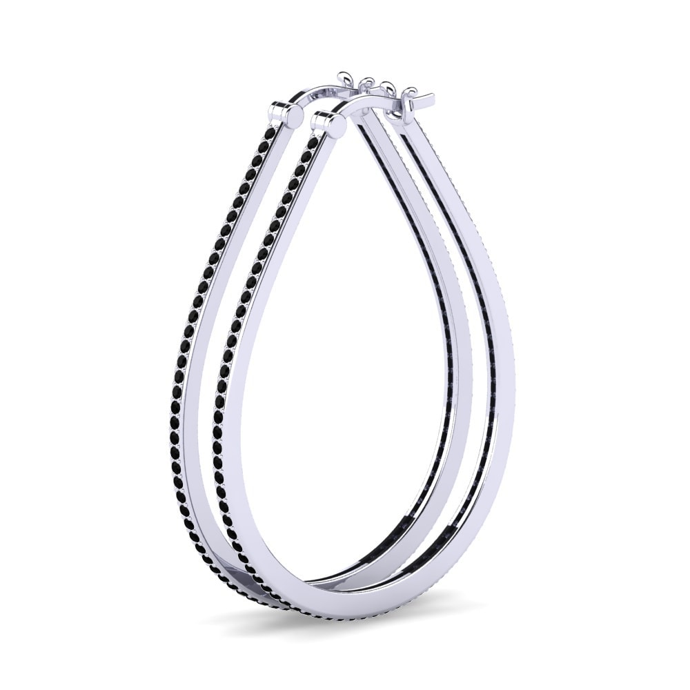 Μαύρος Όνυξ Γυναικείο σκουλαρίκι Gianara 32 mm