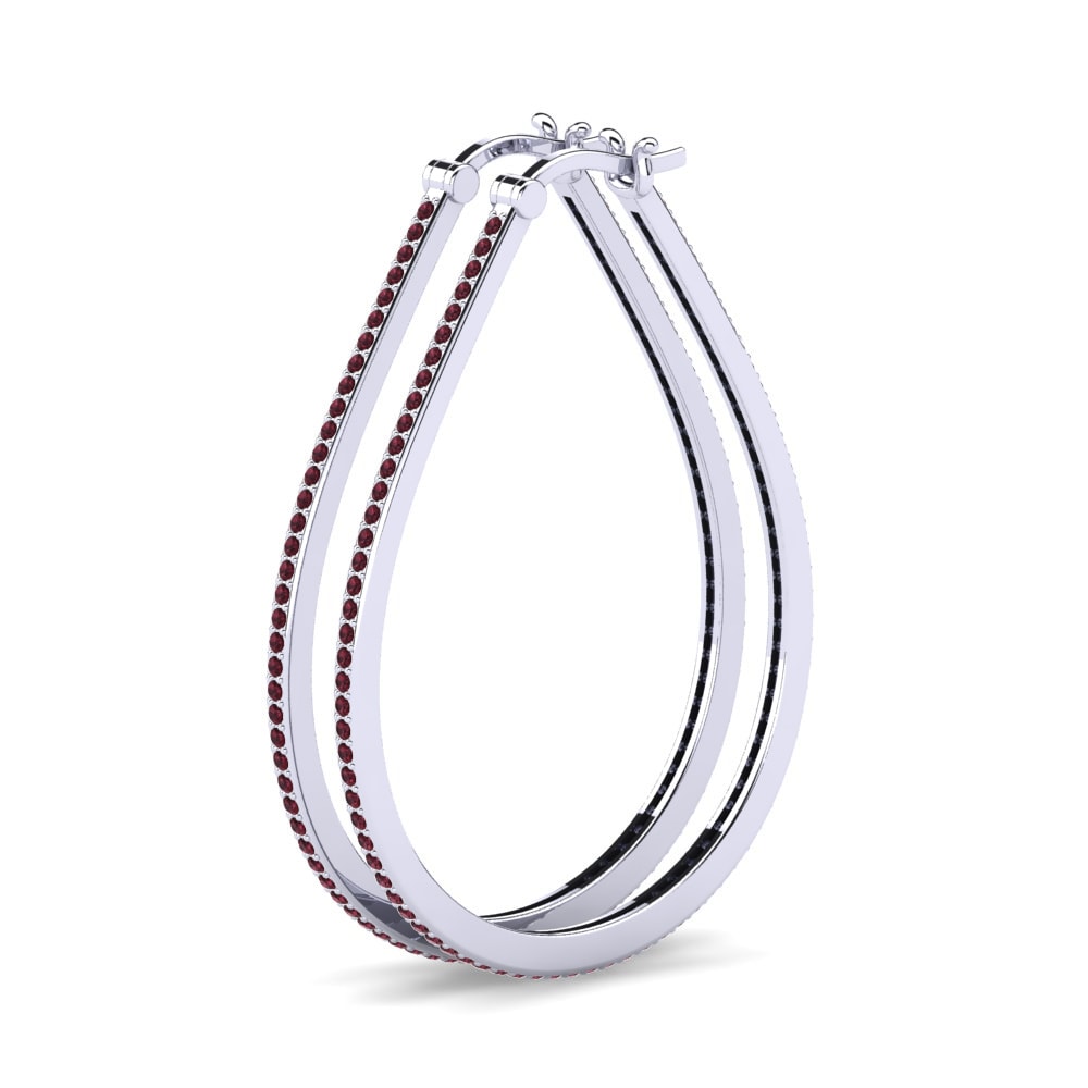 Granaat Dames Oorbellen Gianara 32 mm