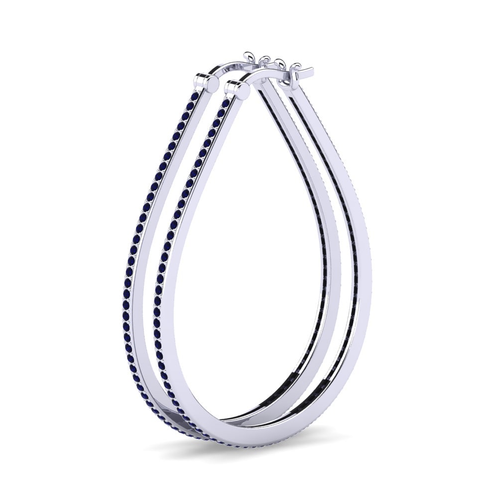 Circonita Azul Oscuro Pendiente de mujer Gianara 32 mm