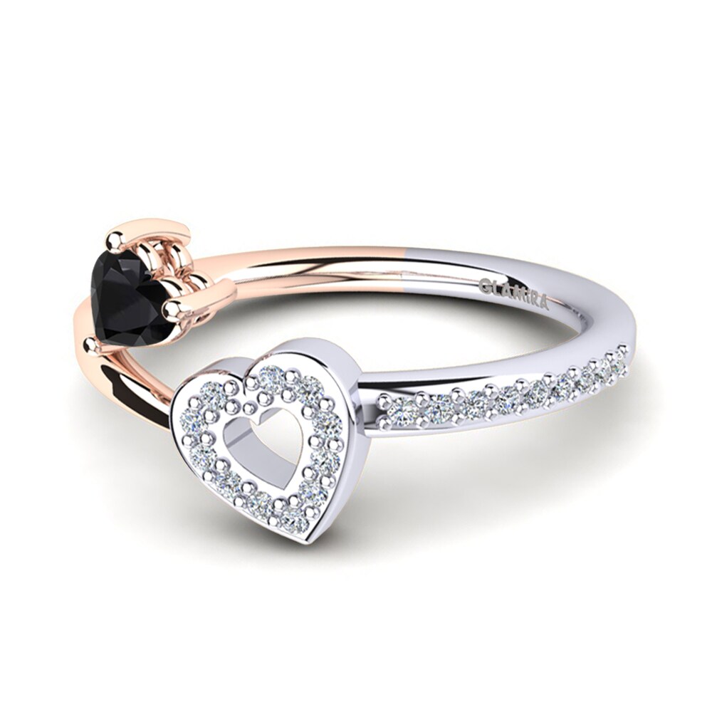 9ct White & Rose Gold Black Onyx Ring Giannella