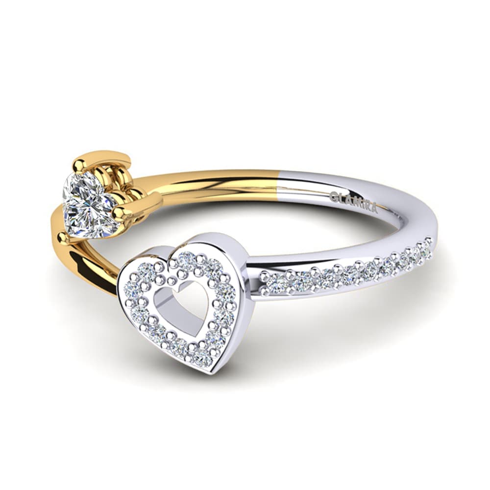 14ct White & Yellow Gold White sapphire Ring Giannella