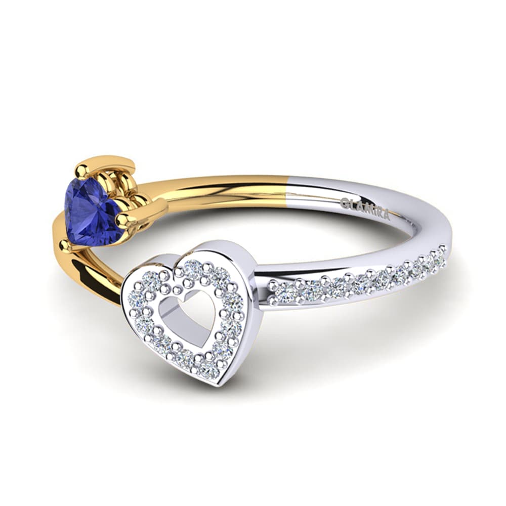 9ct White & Yellow Gold Tanzanite Ring Giannella