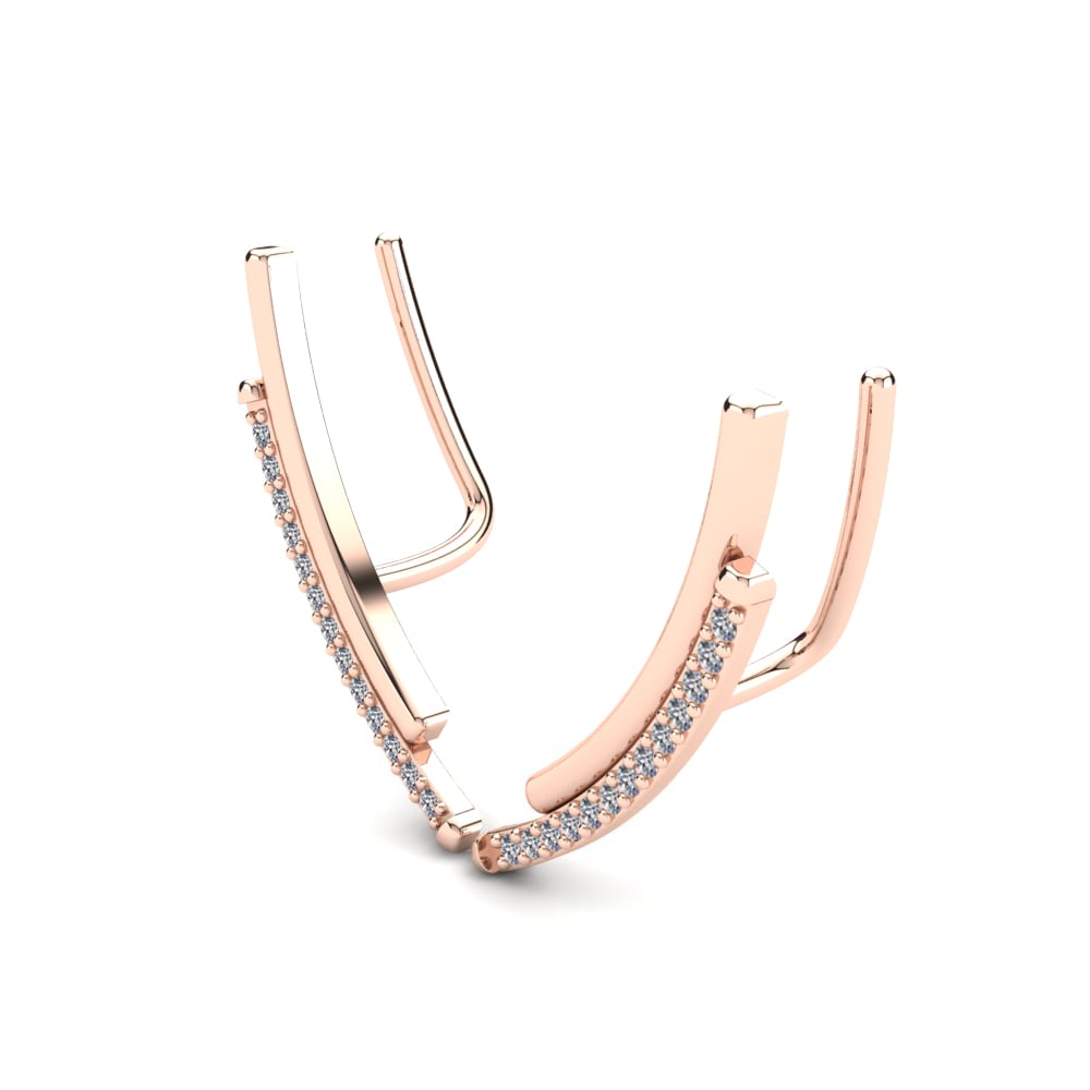 14ct Rose Gold Zirconia Women's Earring Golnar