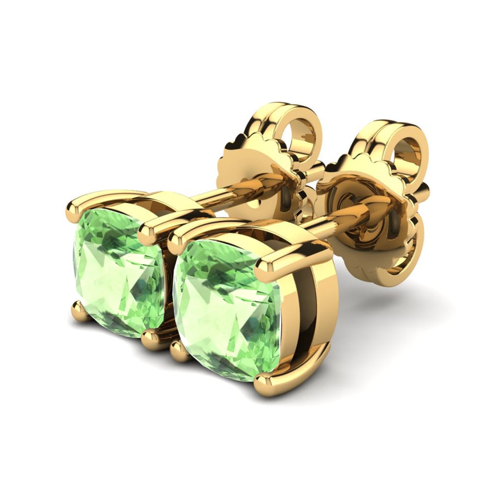 18k Oro Amarillo Amatista verde Pendiente de mujer Hardika 0.86 crt