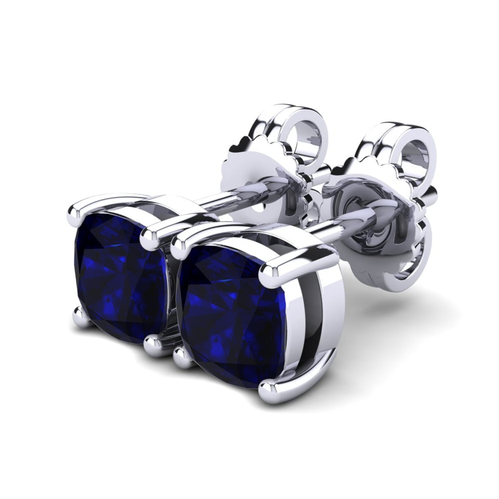 Kussen Donker Blauwe Zirkoon Dames Oorbellen Hardika 0.86 crt