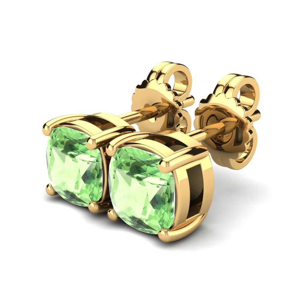 18k Oro Amarillo Amatista verde Pendiente de mujer Hardika 1.0 crt