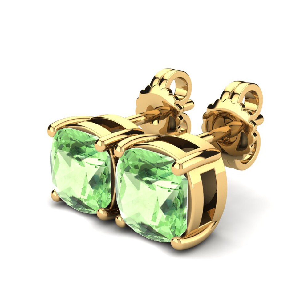 14ct Yellow Gold Green Amethyst Women's Earring Hardika 1.67 crt