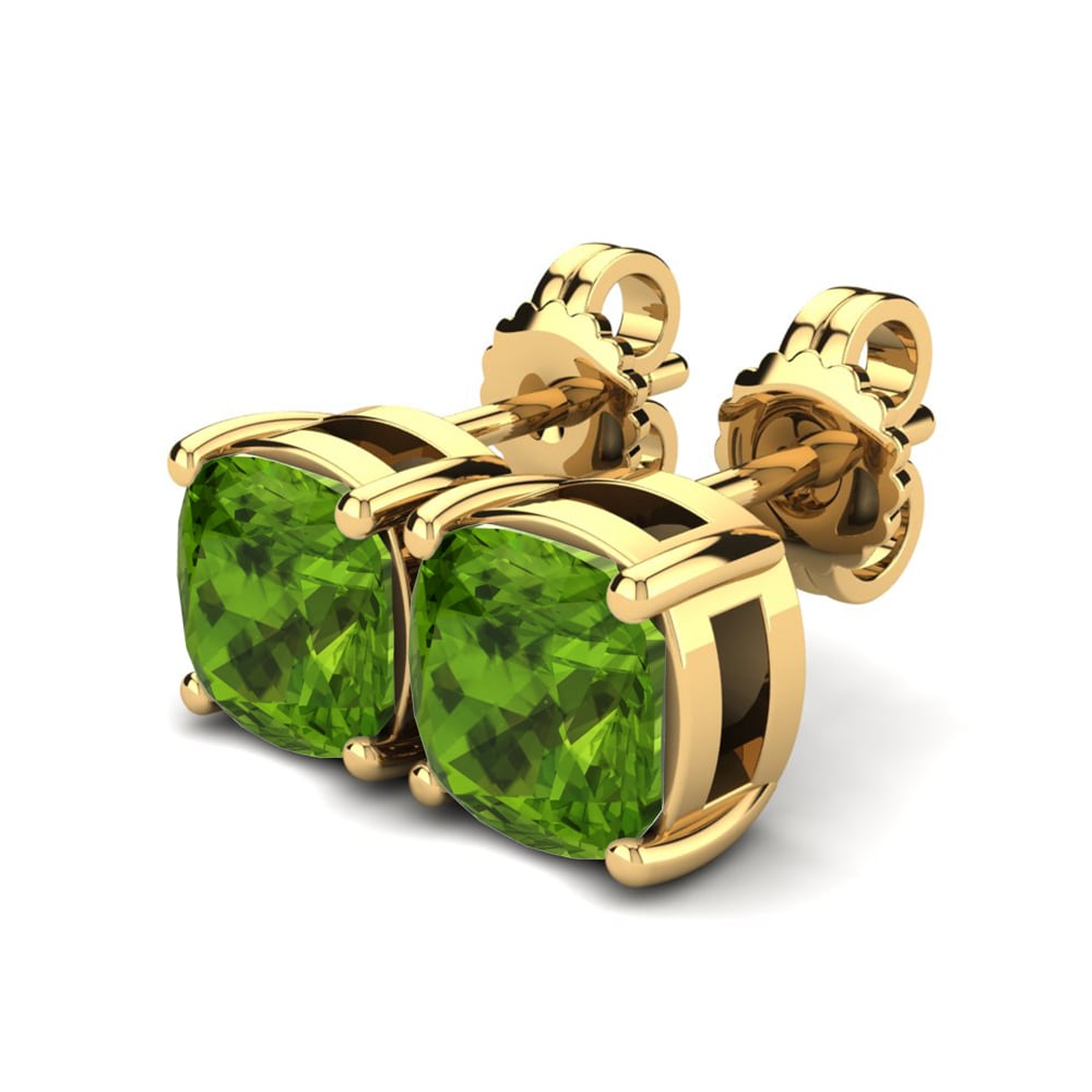 9k Oro Amarillo Peridoto Pendiente de mujer Hardika 1.67 crt