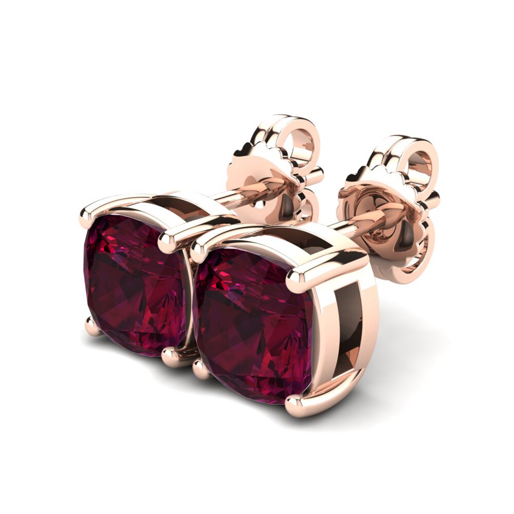 14k Oro Rosa Granate Rhodolite Pendiente de mujer Hardika 1.67 crt