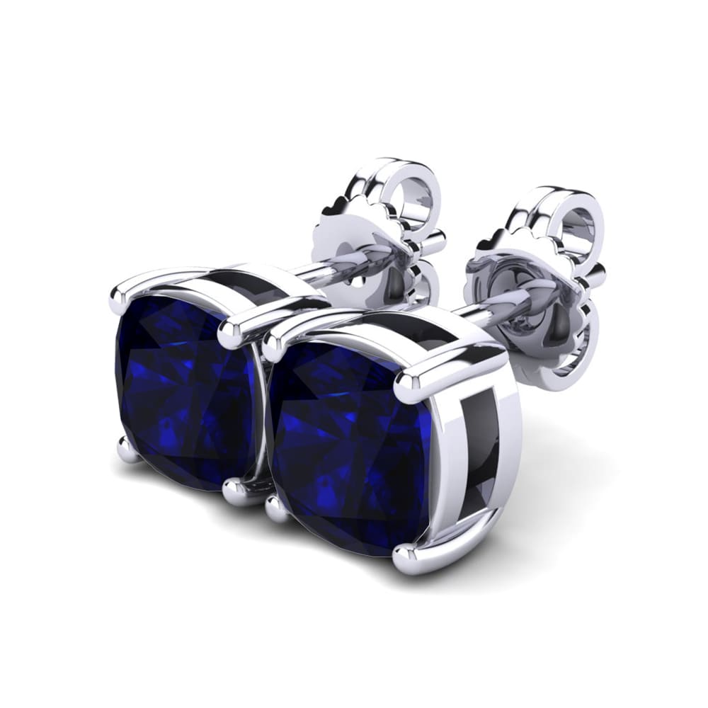 Kussen Donker Blauwe Zirkoon Dames Oorbellen Hardika 1.67 crt