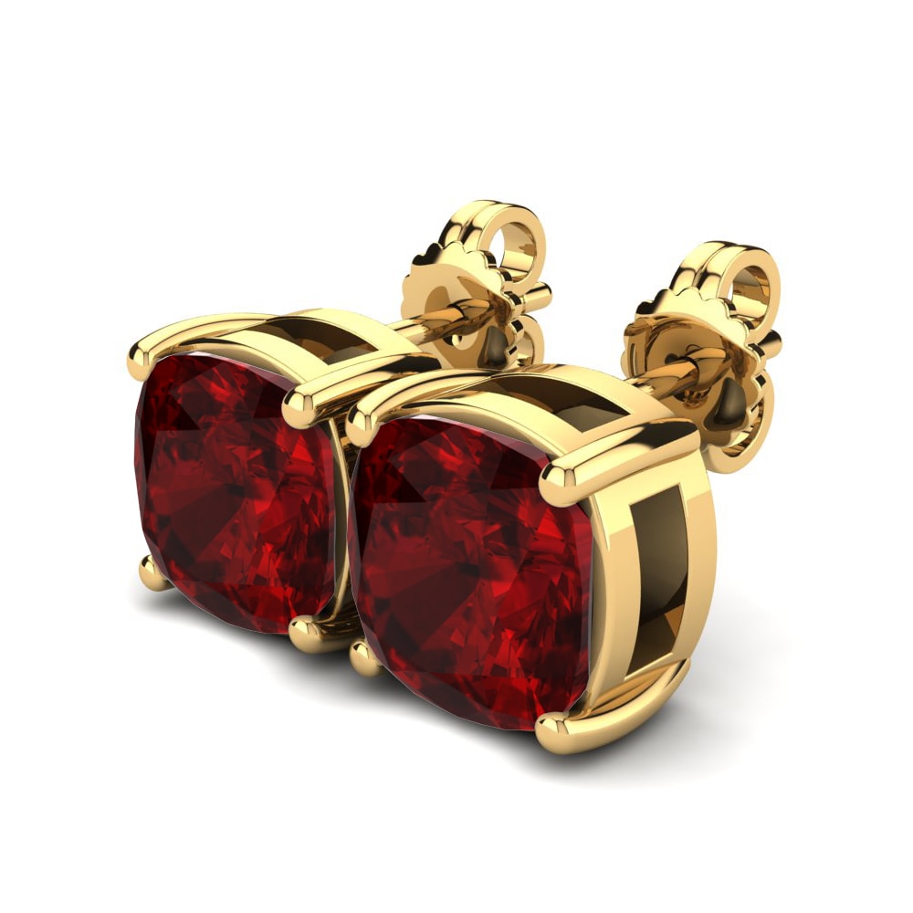 9ct Yellow Gold Ruby (Lab Created) Women's Earring Hardika 4 crt