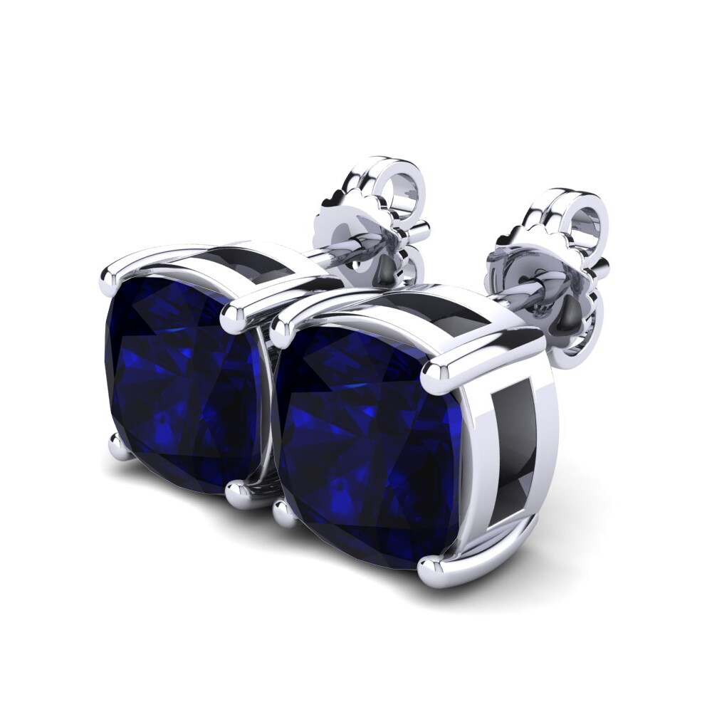 Kussen Donker Blauwe Zirkoon Dames Oorbellen Hardika 4 crt