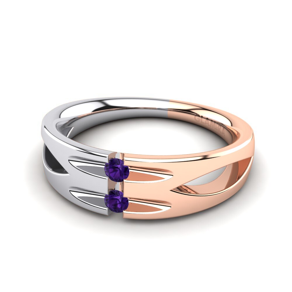 Améthyste Bague de fiançailles Hibiscus