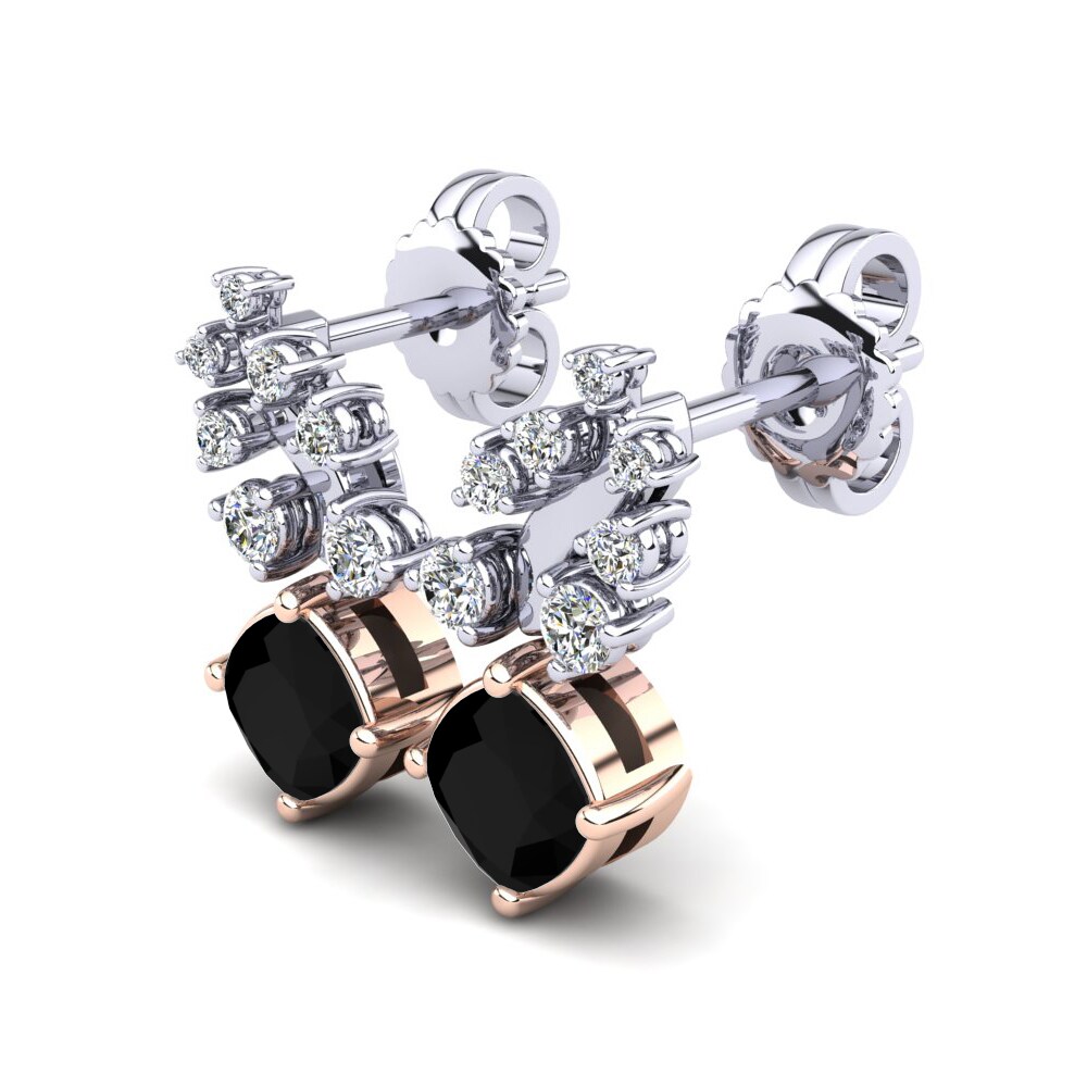 14ct White / Rose Gold Cushion Women's Earring Jacedes