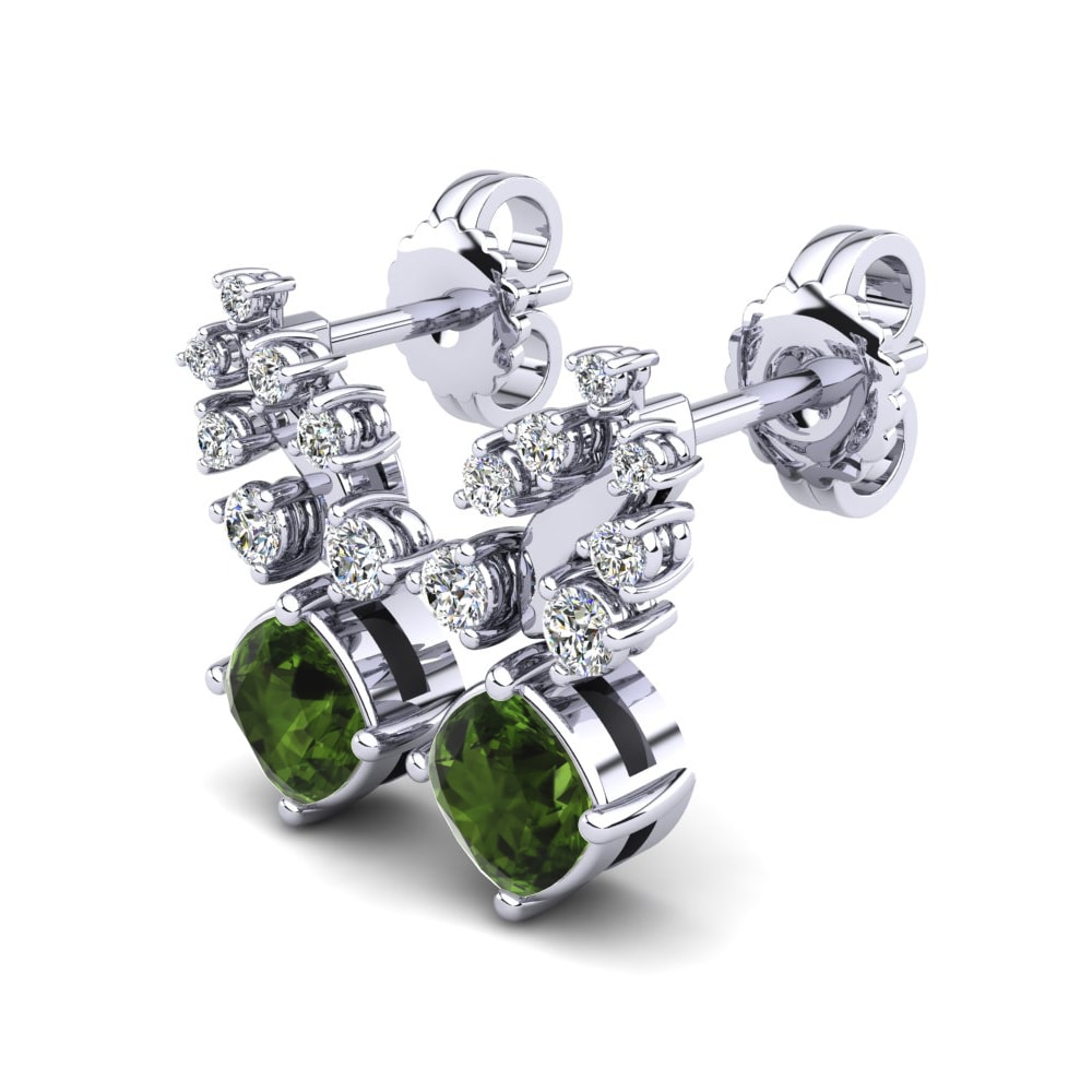 Đá Tourmaline Xanh / Bích tỷ Bông tai nữ Jacedes