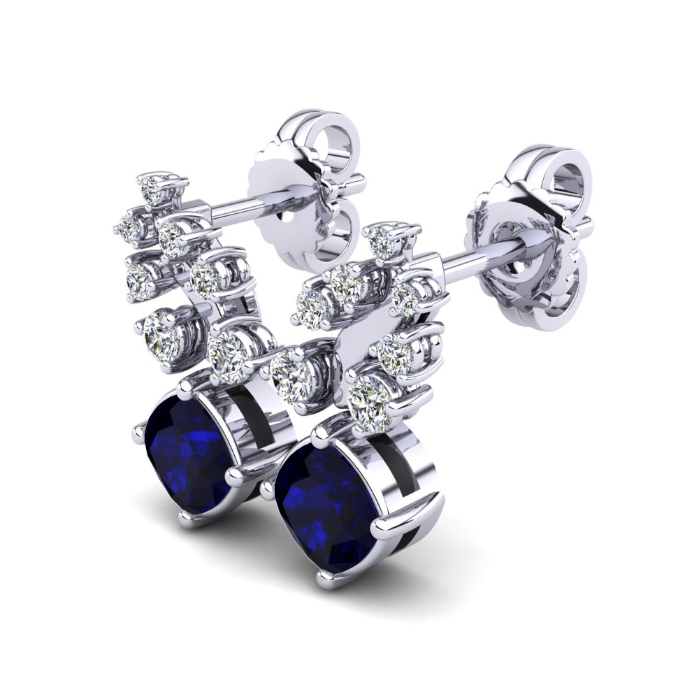 Kussen Donker Blauwe Zirkoon Dames Oorbellen Jacedes