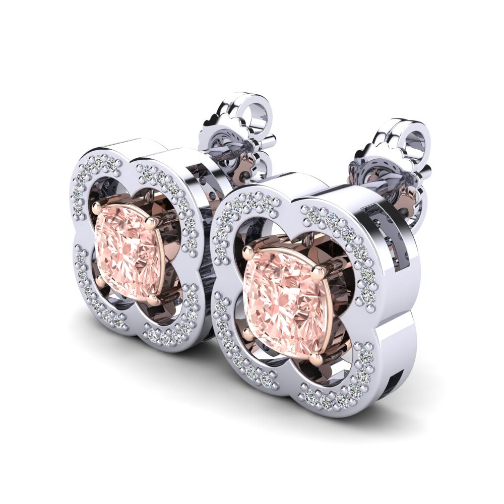 14ct White & Rose Gold Morganite Women's Earring Jahaira