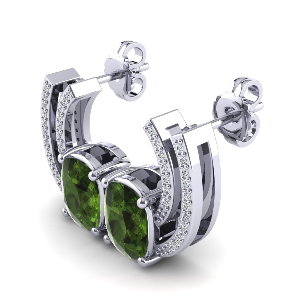 Đá Tourmaline Xanh / Bích tỷ Bông tai nữ Janezza