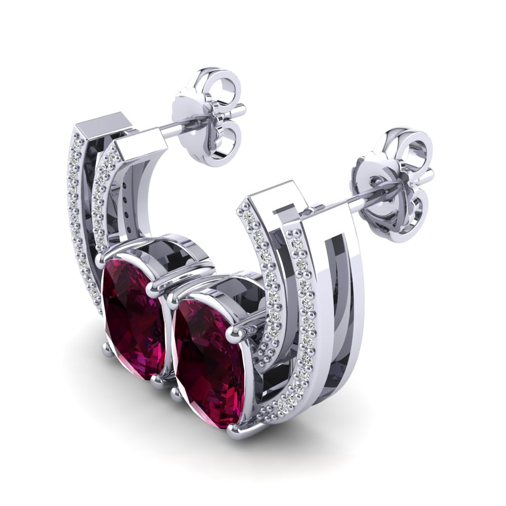 Đá Rhodolite Bông tai nữ Janezza