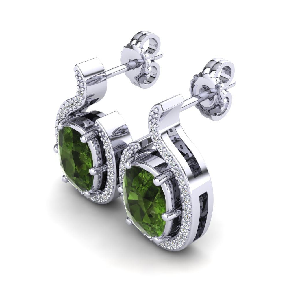 Đá Tourmaline Xanh / Bích tỷ Bông tai nữ Janviera