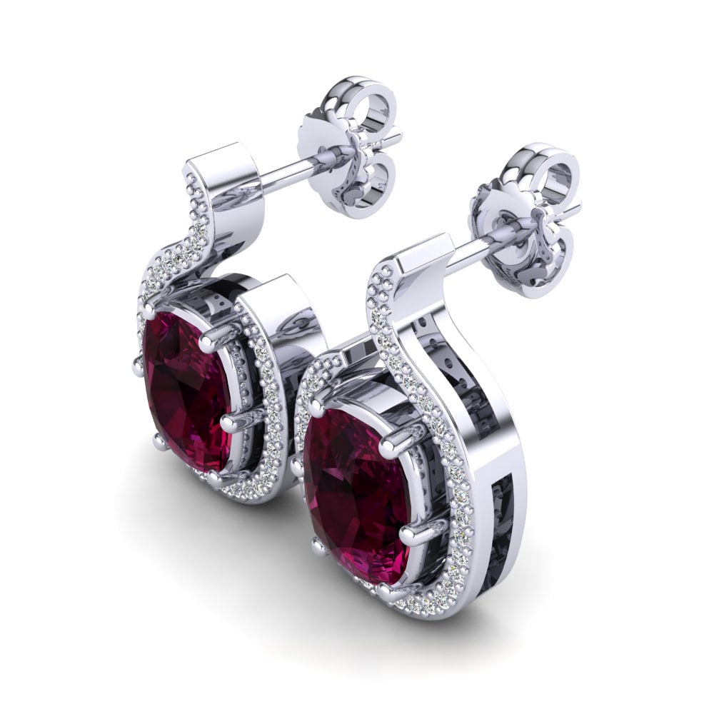 Đá Rhodolite Bông tai nữ Janviera