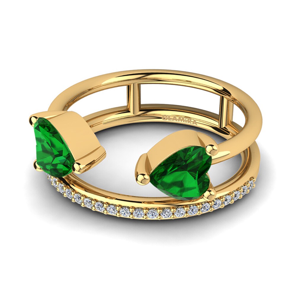 14ct Yellow Gold Emerald (Lab Created) Ring Jasna