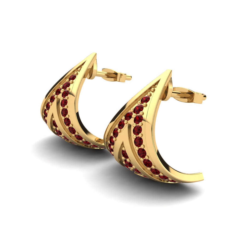 Đá Zirconia Đỏ Bông tai nữ Jenilie