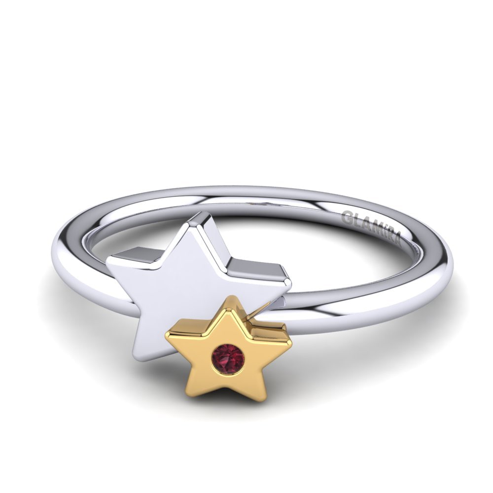 18k Oro Blanco & Amarillo Granate Anillo para Niño Toyah
