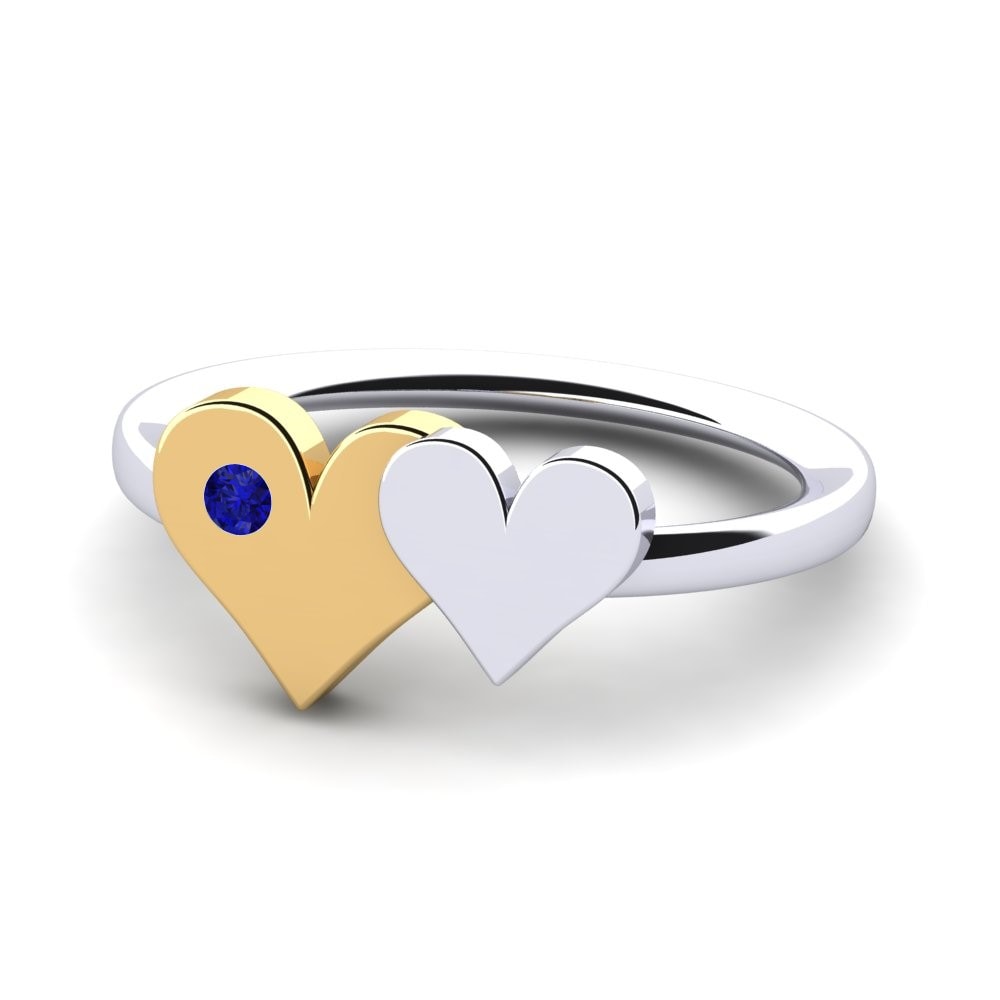 18k Oro Blanco & Amarillo Zafiro Anillo para Niño Welsa