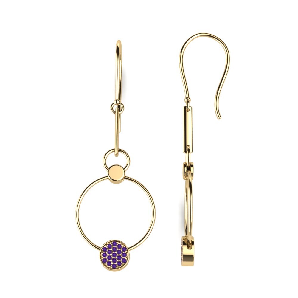 18k Oro Amarillo Amatista Pendiente de mujer Kyra