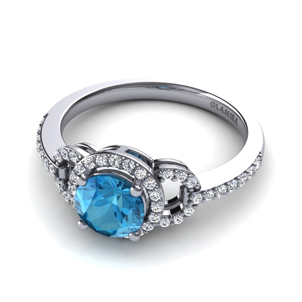 Blauer Topas Verlobungsring Oriana