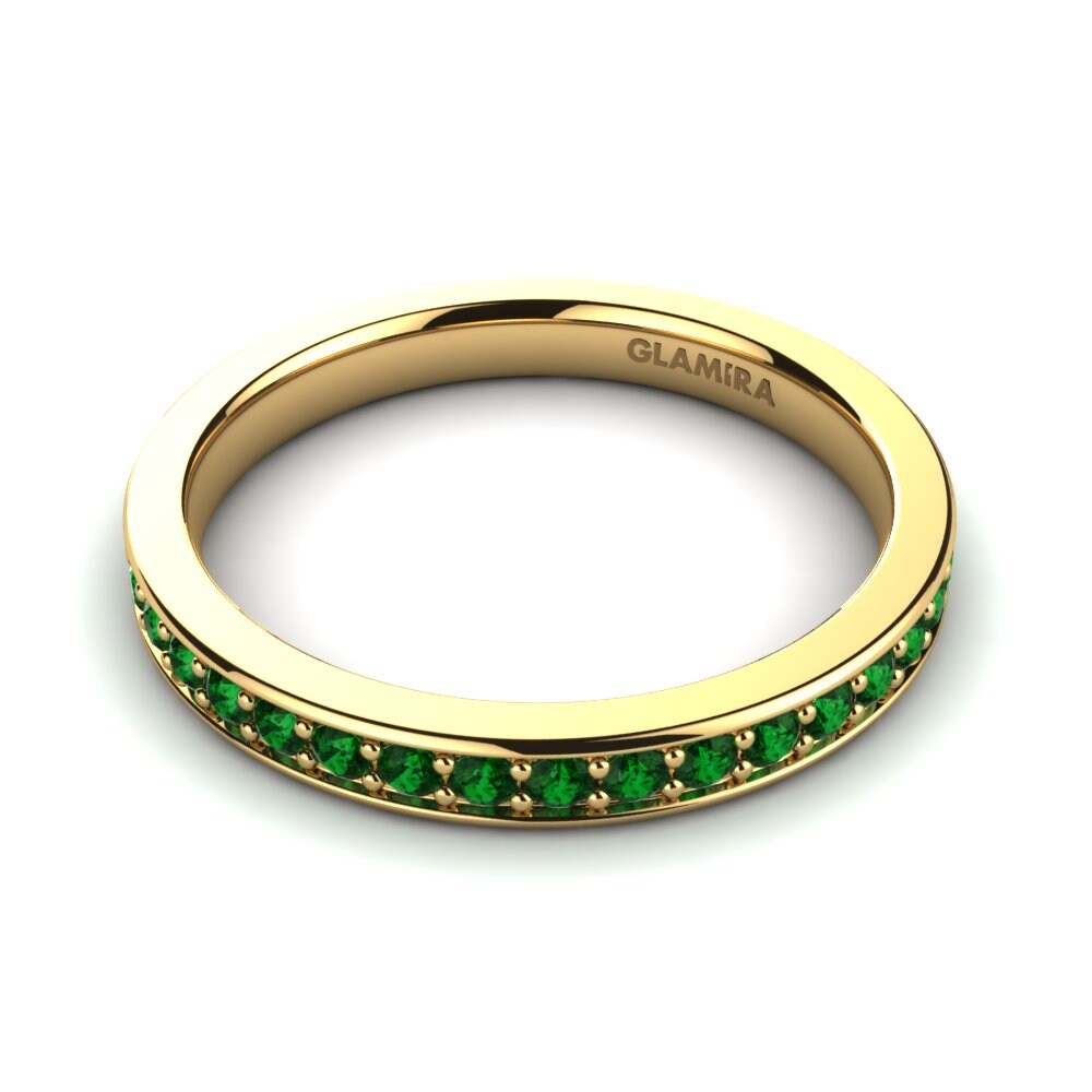 14ct Yellow Gold Green Zirconia Bridal Set Dreamy-Ring B